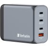 VERBATIM 32204 GaN nabíjačka 200W, 1x USB-A , 3x USB-C, sivá