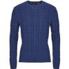 Polo Ralph Lauren Svetre PULL COL ROND EN MAILLE TORSADEE Modrá