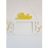 LYMFY | Drevený fotorámik darček pre vnúčatko | žltá, biela