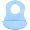 BABYONO Podbradník mäkký plastový s vreckom bez BPA blue 6m+ 835-05-BO