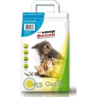 BENEK Super Corn Cat Kukuričná podstielka pre mačky s vôňou morského vánku 2 x 25 l