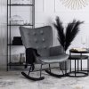 Dizajnové hojdacie kreslo Tromsö šedá velúr