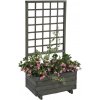 Gaspo Drevený kvetináč Hellbrunn s trelážou, sivá vintage, 68 x 37 x 140 cm