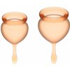 Menštruačný kalíšok Satisfyer Feel Good Orange, sada 2 menštruačných kalíškov s textilným vreckom