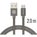 Swissten 71522302 USB - microUSB, 2m, šedý