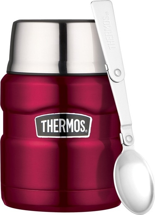 Thermos Style Termoska na jedlo sa skladateľná lyžicou a šálkou 0,45 l červená