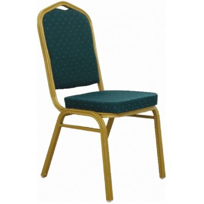 Tempo Kondela Stohovateľná stolička, zelená/matný zlatý rám, ZINA 2 NEW