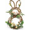 DECOLED Veľkonočná dekorácia zajačik, prútie, 48 × 30 cm, zdobené vajíčkami, vonkajšie
