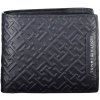 Reliéfna kožená peňaženka Tommy Hilfiger tmavomodrá 12 x 10 cm