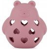 PETITE&MARS Hračka silikónová s hrkálkou Bear Basil Dusty Rose 0m+