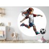 Nalepte.cz Malá futbalistka textilní prelepiteľná nálepka na stenu list 75 x 75 cm