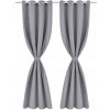 VidaXL Zatmenievacie závesy s krúžkami, 2 ks, sivé, 135x245 cm