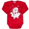 Dojčenské body s dlhým rukávom New Baby Winter Penguin Červená 56 (0-3m)