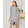 Resti Women's sweater dress in gray with half turtleneck šedá S/M - 37 Resti 5905350467365