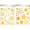 MFP Christmas dekoračná fólia na okno, vianočná glitterová, rozmer 30x42cm, zlaté hviezdy