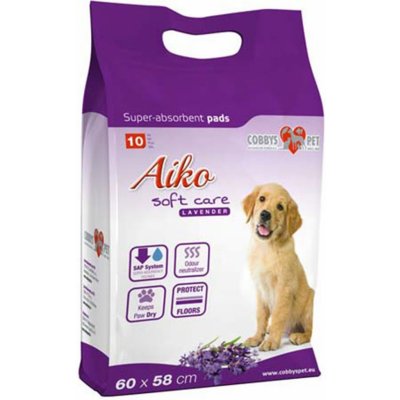 Aiko Soft Care levanduľové podložky pre psov 10 ks 60 x 60 cm