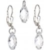 Evolution Group Sada šperkov s krištáľmi Swarovski náušnice a prívesok biela slza 39089.1, darčekové balenie