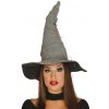 Sivý dámsky čarodejnícky klobúk s šnúrkami
