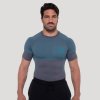 GymBeam Bezešvé tričko OG1 Grey/Blue - XL