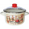MAKRO - Hrniec smalt 24cm, 6,75L so sklenenou pokrievkou Rustika