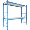 Profesionálny základný regál Biedrax 100 x 100 x 400 cm, 2 police - nosnosť 350 kg/polica, modrý