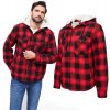 Brandit Lumberjacket bunda s kapucňou červeno-čierna