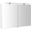 SAPHO - RIWA galérka s LED osvetlením, 101x70x17cm, biela lesk RIW100-0030