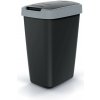 Prosperplast Odpadkový kôš COMPACTO FLAS s vekom čierny/svetlosivý, variant 25 l