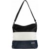 TOMMY dámska koženková kabelka čierna/sivá/tmavomodrá