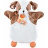 Plyšový psík na bábkové divadlo Puppy Doudou et Compagnie bielo-hnedý 25 cm od 0 mes