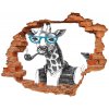 Fototapeta diera na stenu 3D Žirafa okuliare 90x70 cm