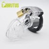 Nastaviteľný pás cudnosti Alpha Cage Chastity Cage Clear Brutus