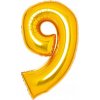Amscan Fóliový balón číslo 9 zlatý 66 cm
