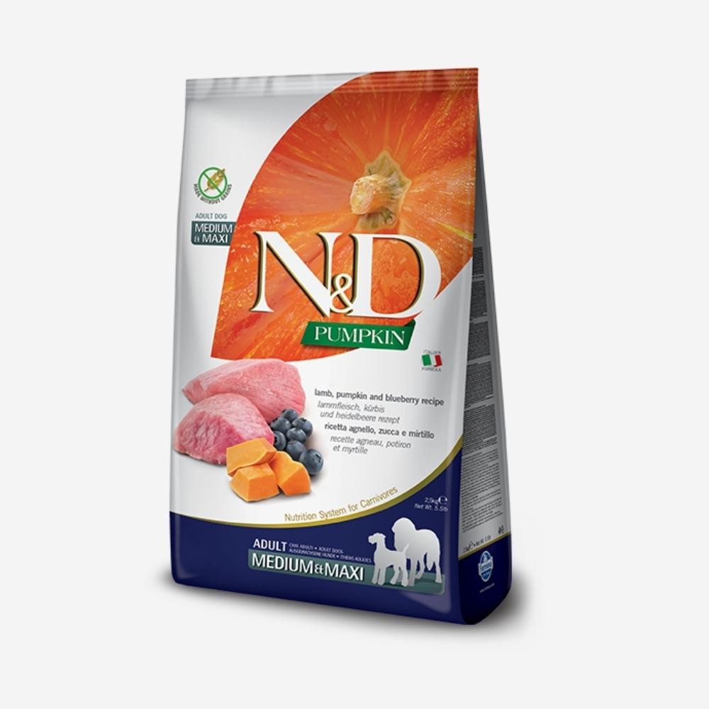 N&D dog GF PUMPKIN Adult Medium & maxi lamb & blueberry 2,5 kg