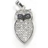 Príves z bieleho zlata sova so zirkónmi Pattic AU 585/000 1,75g BV016105W