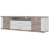 Decodom MANHATT B 33 BIE/TRU KOMPL MTRU 5254269 - skrinka na TV, Biela arctic / Dub pílený truffel