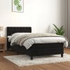 Posteľný rám boxspring s matracom čierny 90x190 cm zamat