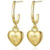 Linda's Jewelry Náušnice Visiace Slnečné Srdce chirurgická oceľ IN449 +Darčeková krabička zdarma +Silikónová ochranná zarážka zdarma