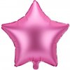 Party Deco FB3S 081 Fóliový balón Matná hviezda 48cm Ružová (Vhodné pre plnenie vzduchom aj héliom.)