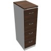 Štvorzásuvková kartotéková skriňa OP, 41,6x134,5x64 cm, orech/sivá - 1 kus - 1 KS - 4 - kartotéková - 416x1345x640 mm - Office Pro - 64 cm - 41.6 cm - 134.5 cm - orech/sivá OFFICE PRO
