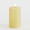 SIRIUS LED svíčka na baterii vosková Sille, světle žlutá, 7,5 x 12,5 cm
