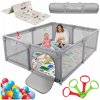 Detská ohrádka Orsetto 180x200 cm s penovou podložkou a 50 loptičkami