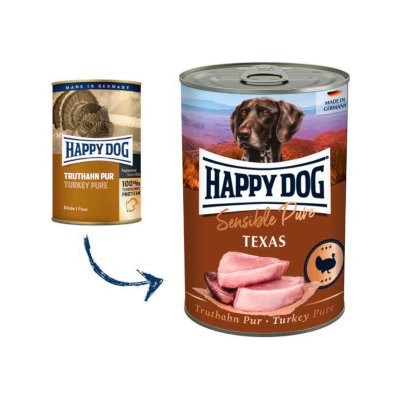 HAPPY DOG Truthahn Pur Texas, Balenie 400g