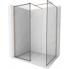 Mexen Kioto sprchová stena Walk-in 140 x 100 cm, čierny rám, ružové zlato - 800-140-202-60-70-100