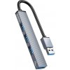 Orico USB hub 5Gbps 1x USB-A 3.1, 3x USB-A 2.0, hliník, kábel 15 cm (AH-A13-GY)