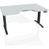 Hobis Pracovný stôl Motion Ergo, PO, 2S, 180x70,5-120,5x90 cm, sivá/čierna