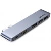 Ugreen multifunkční HUB 2x USB Type C na USB Type C PD (Thunderbolt 3, 100W, 4K @ 60 Hz, 10 Gbps) / HDMI 4K @ 30 Hz / 3x USB 3.0 pro MacBook Pro / Air šedá (60559)