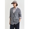 SVETER GANT DETAIL KNIT CARDIGAN CHARCOAL MELANGE