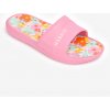 NABAIJI Detské plavecké šľapky Slap 500 s kvetinovou potlačou ružovo-červené 31-32