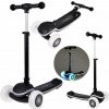 JOKO Skladacia Detská kolobežka SCOOTER s LED svetlom a Zvukom - 20 režimov svietenia a 4 hudobné režimy, nosnsoť 30kg, čierna